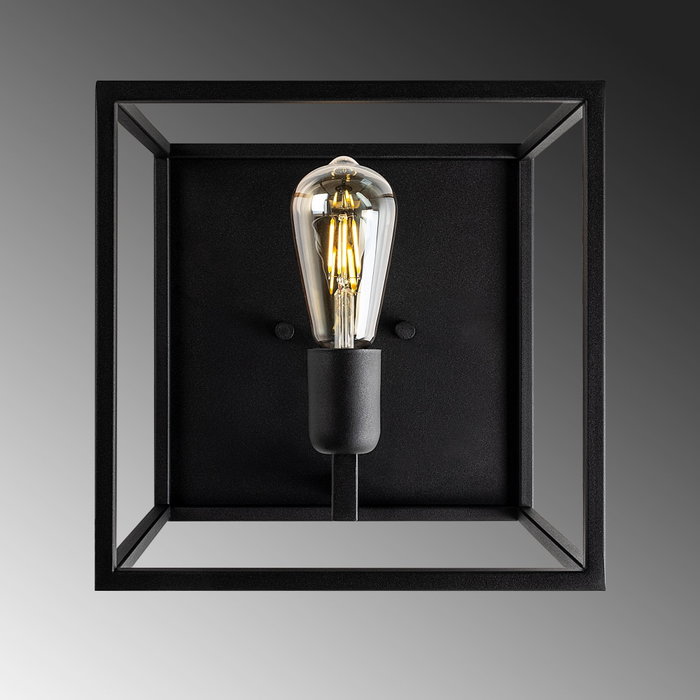Opviq Kafes - 13750 Lámpara de Pared de Cuerpo Metálico Negro